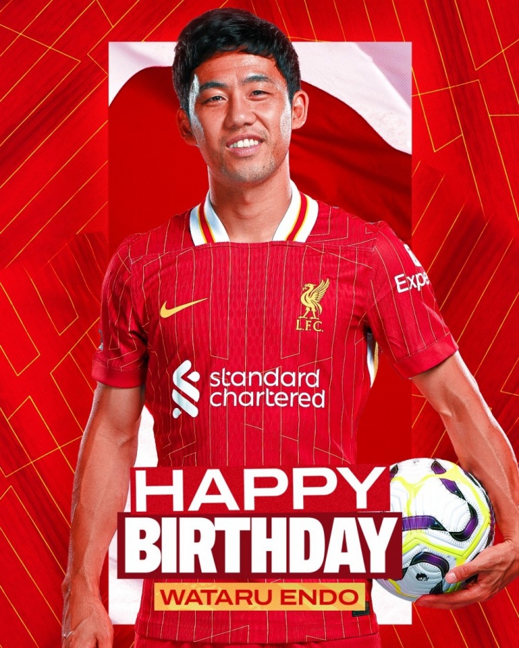  利物浦祝遠(yuǎn)藤航32歲生日快樂，球員加盟紅軍至今出戰(zhàn)62場比賽