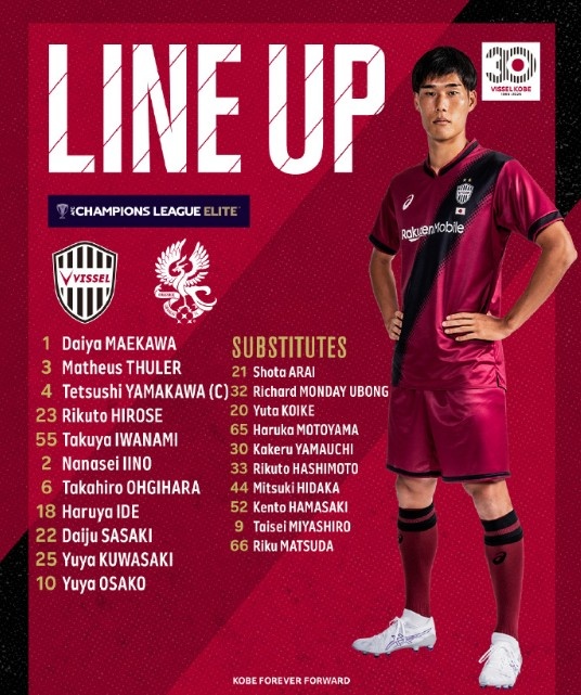  亞冠-大迫勇也傳射＆對手0射正，神戶勝利船2-0戰(zhàn)勝光州FC