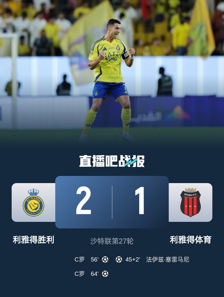  利雅得勝利達成沙特職業(yè)聯(lián)賽900球里程碑，僅少于新月